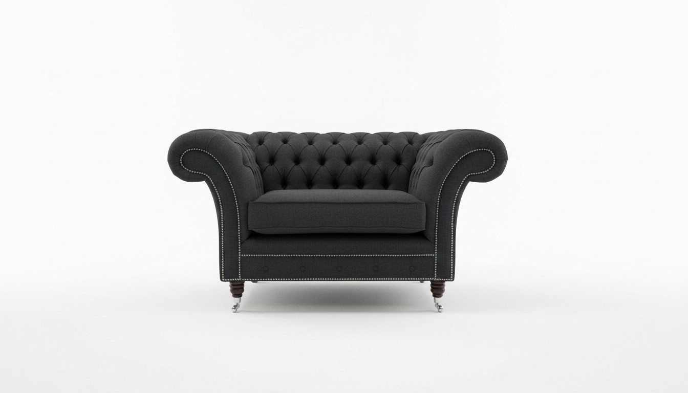 Chesterfield Sessel Fernseh Couch 1 Sitzer Sofa Textil Stoff Couchen