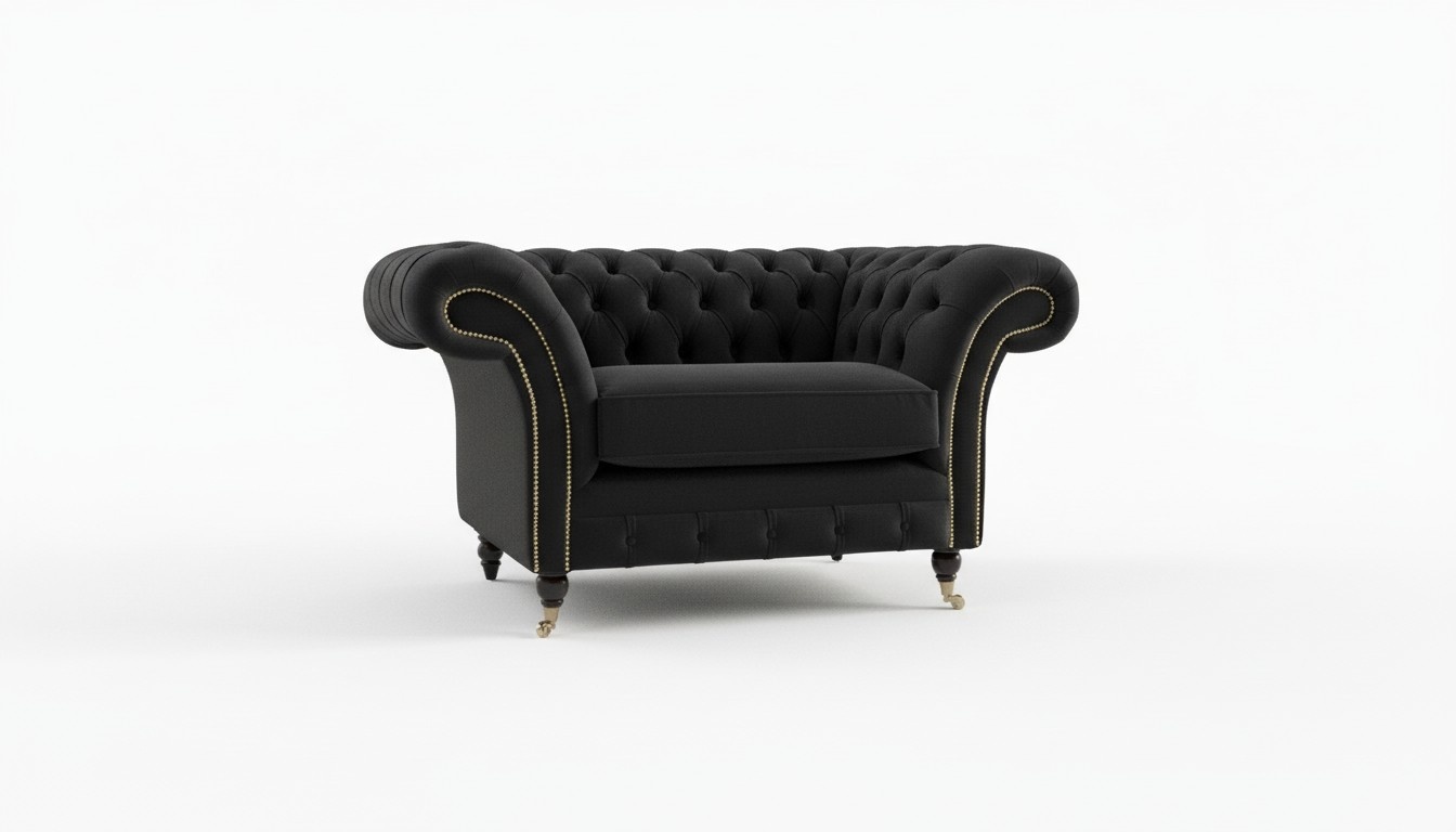 Chesterfield Sessel Fernseh Couch 1 Sitzer Sofa Textil Stoff Couchen