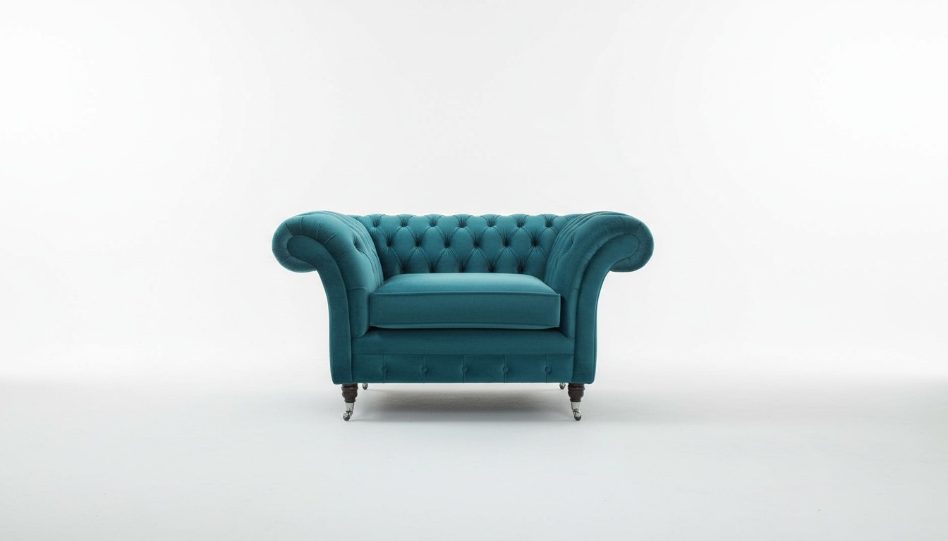 Chesterfield Sessel Fernseh Couch 1 Sitzer Sofa Textil Stoff Couchen