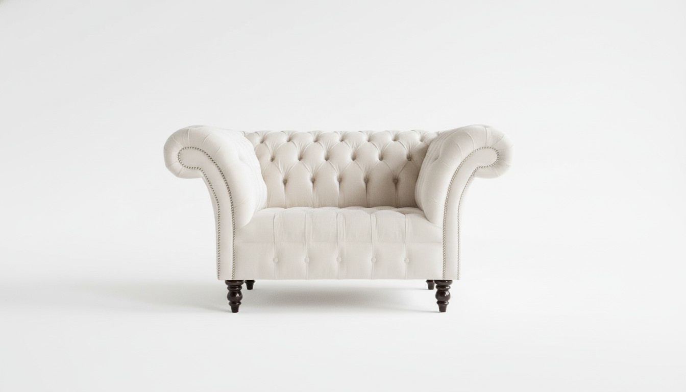Chesterfield Sessel Fernseh Couch 1 Sitzer Sofa Textil Stoff Couchen