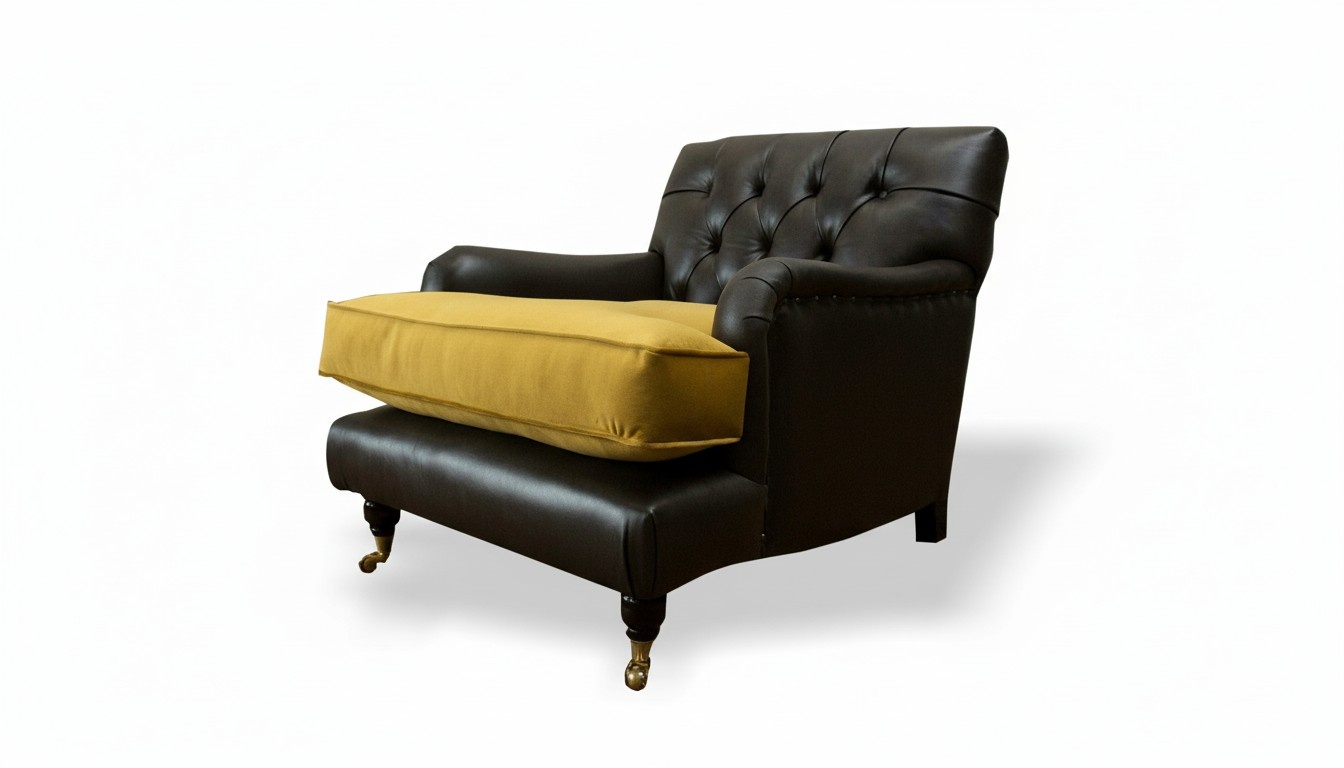 Chesterfield Sessel Textil Sofa Stoff Couch Sofas Club Lounge Schwarz