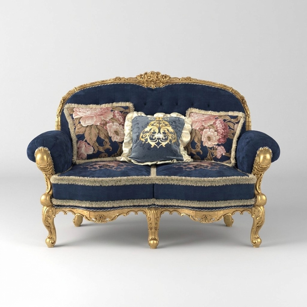 Chesterfield Sofa 2 Sitzer Polster Couchen Sofas Samt Stoff Zweisitzer Möbel Neu