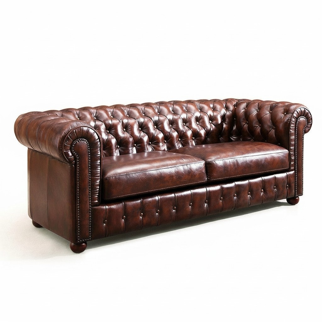 Chesterfield Sofa 2 Sitzer Kunstleder Polster Design Luxus Couch