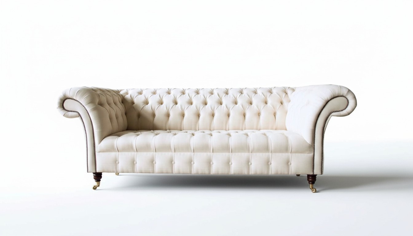 Chesterfield Sofa 3 Sitzer Designer Rosa Couchen Stoff Polster Textil