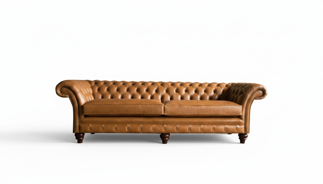 Chesterfield Sofa Braun xxl Big Leder Wohnzimmer Möbel 4 sitzer Braun