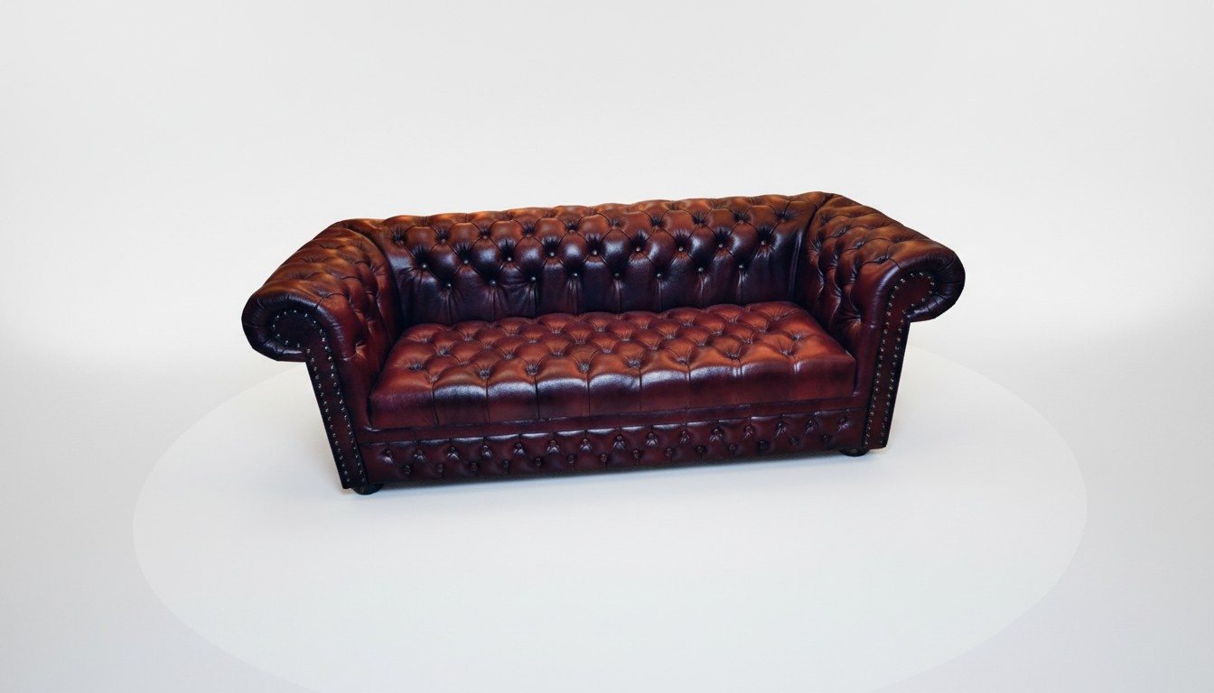 Chesterfield Sofa Couch 3 Sitz Leder Couch Sofas Couchen Braun 100% Leder Sofort