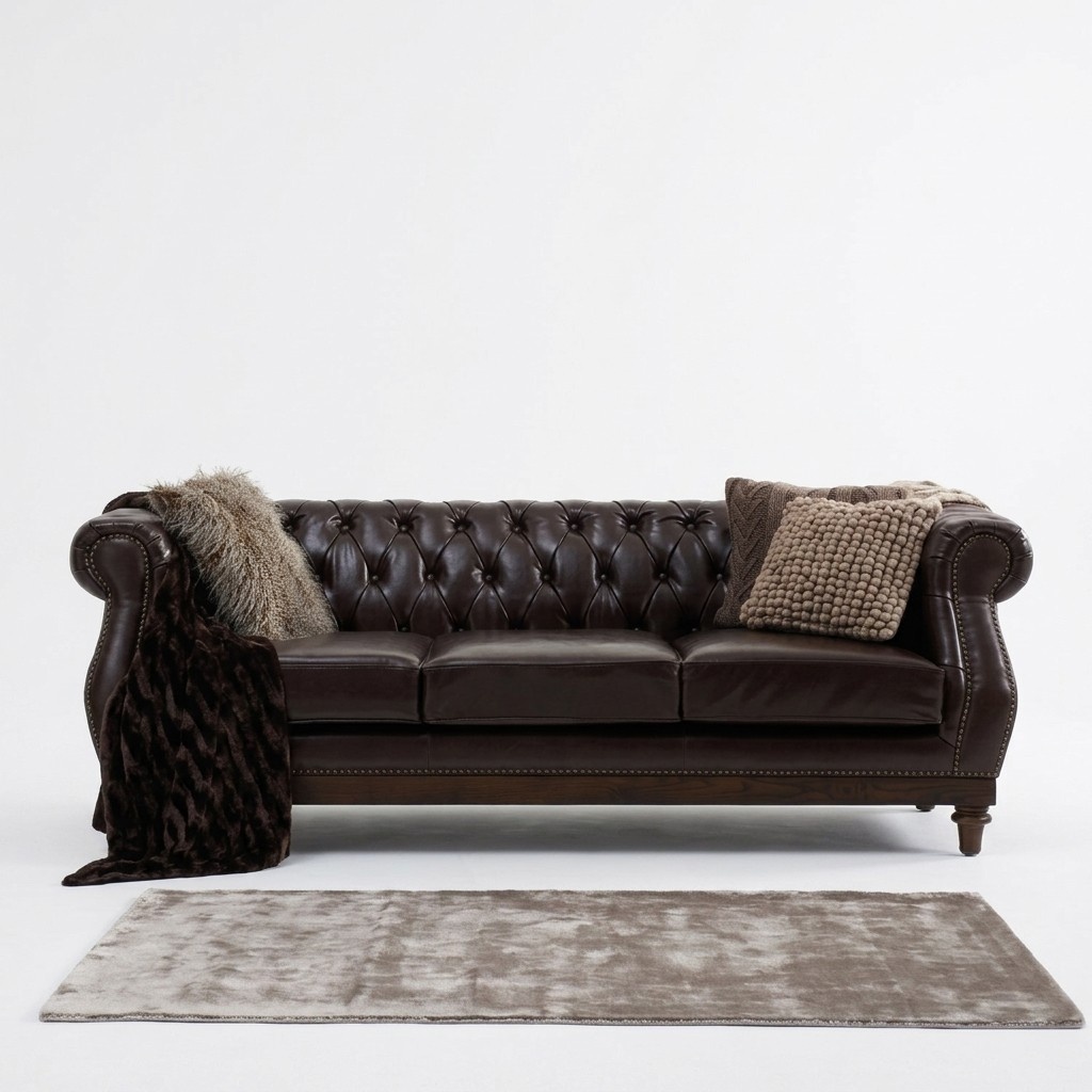 Chesterfield Sofa Couch Polster Stoff Leder Couchen Polster Garnitur