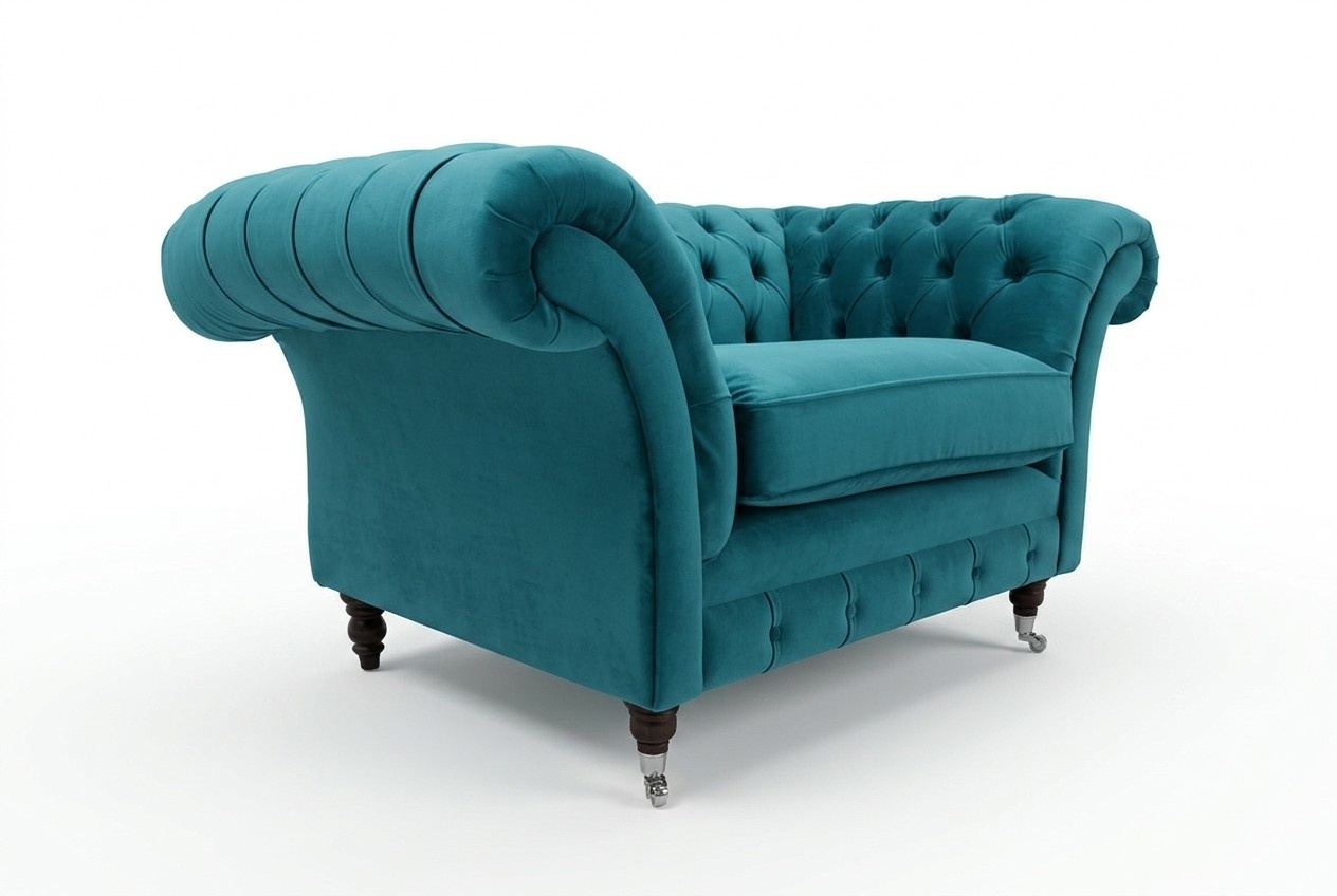 Chesterfield Sofa Couch Polster Garnitur 1,5 Sitzer Sofas Klassisch Einsitzer