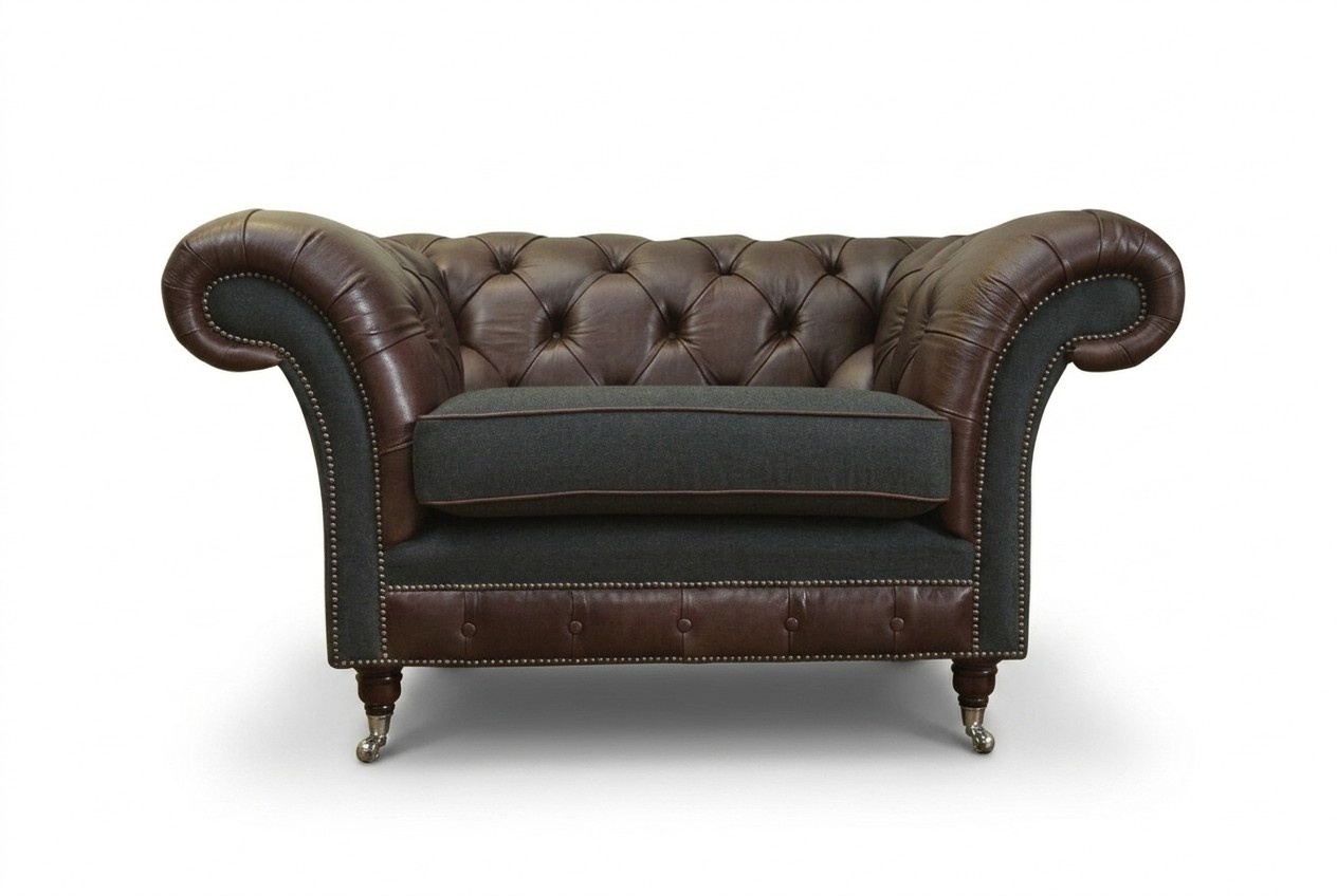 Chesterfield Sofa Couch Polster Garnitur 1,5 Sitzer Sofas Klassisch Einsitzer