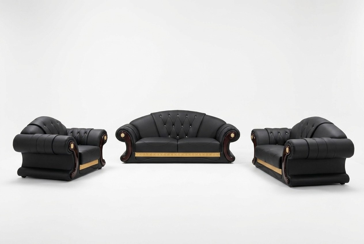 Chesterfield Sofa Couch Set 3+2+1 Leder Couchen Polster Möbel Klassisch