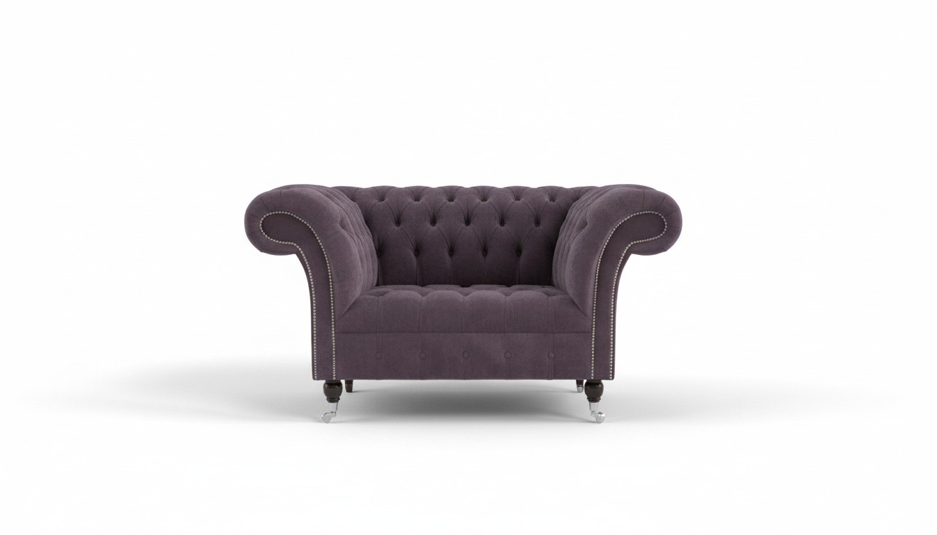 Chesterfield Sofa Fernseh Couch 1 Sitzer Luxus Textil Stoff Couchen