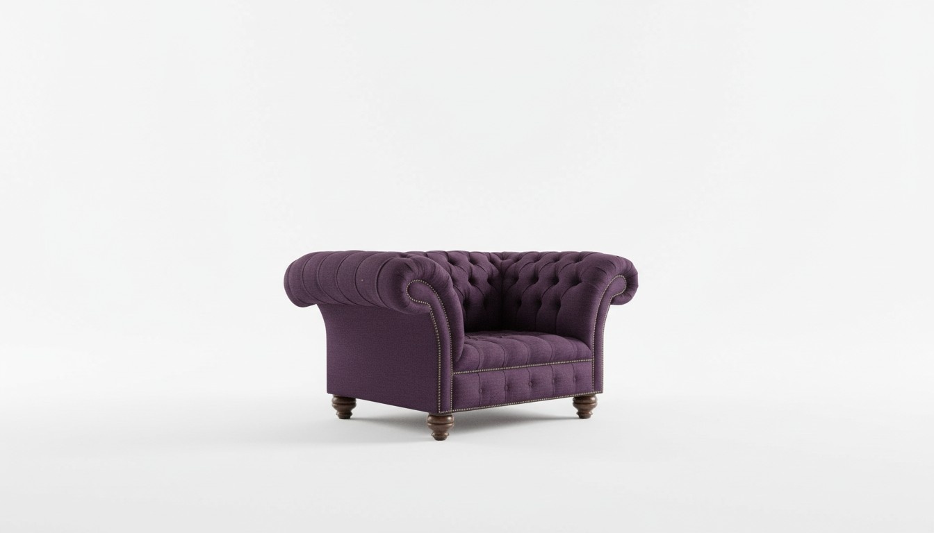 Chesterfield Sofa Fernseh Couch 1 Sitzer Luxus Textil Stoff Couchen