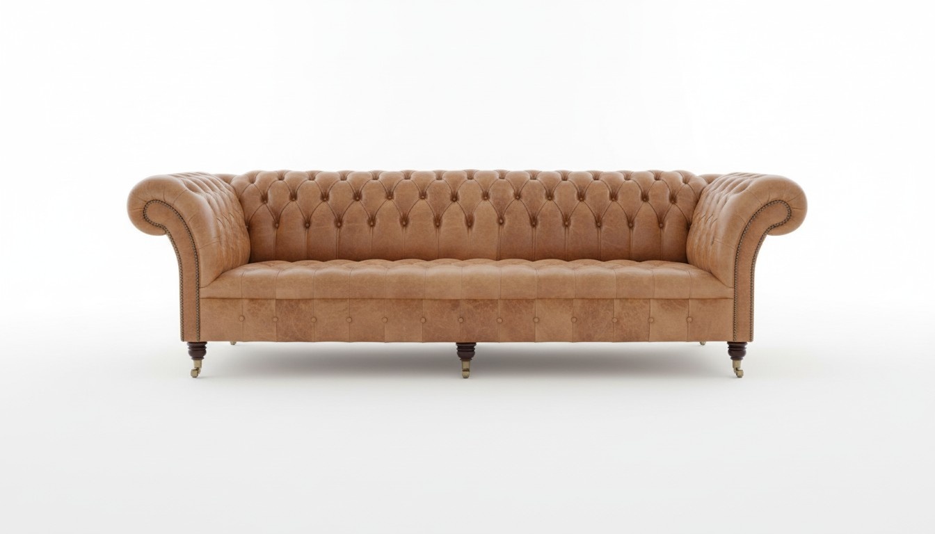 Chesterfield Sofa Leder Polster Design Luxus Couch Klassische Sofa 4 Sitzer Neu
