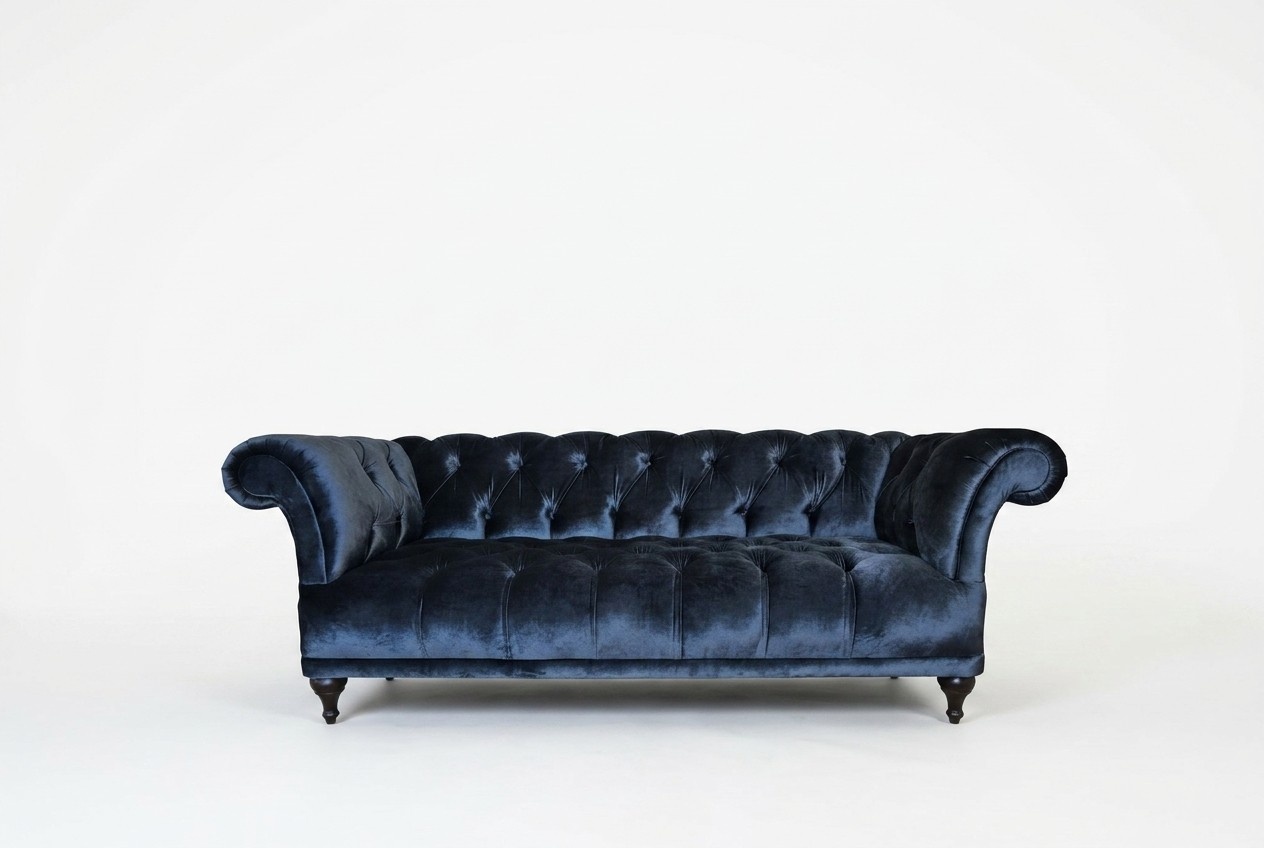 Chesterfield Sofa Polster Designer Couchen Sofas Garnitur Textil Stoff Textil 9