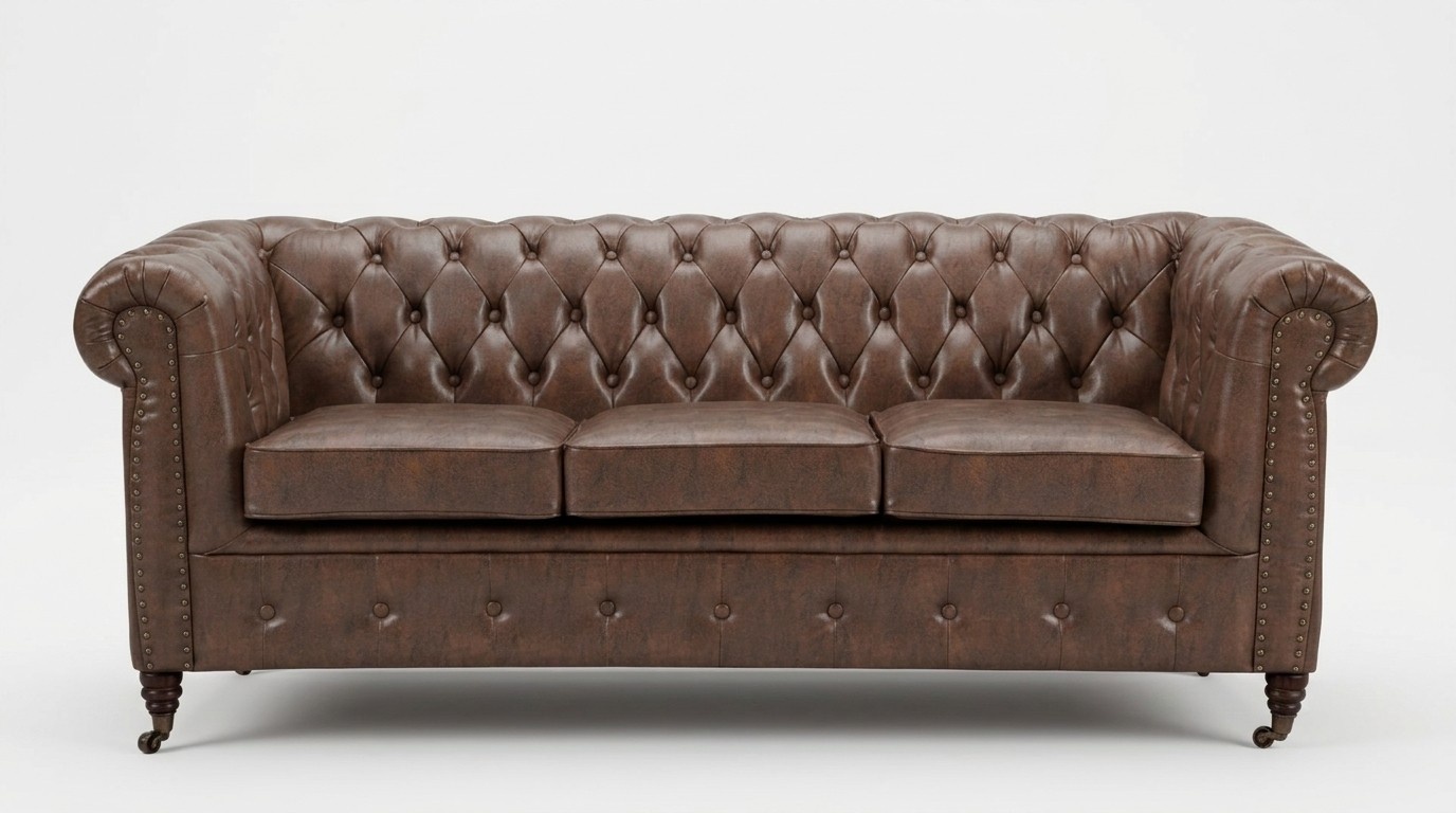 Chesterfield Sofagarnitur Sofa Couch Polster 3 2 Sitzer Leder Sofas Stoff Neu