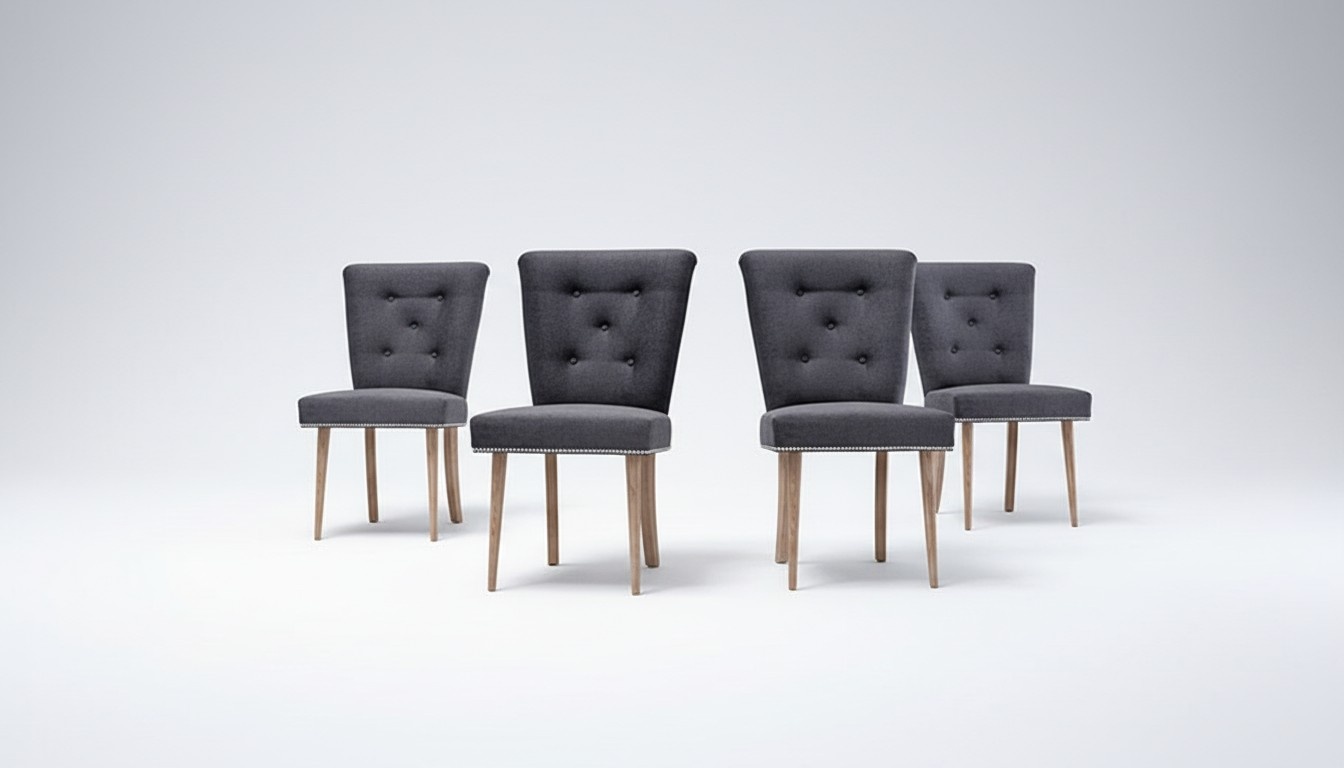 Chesterfield Stuhl Set Gruppe 6x Lehnstuhl Stühle Garnitur Sitz Polster Samt Neu