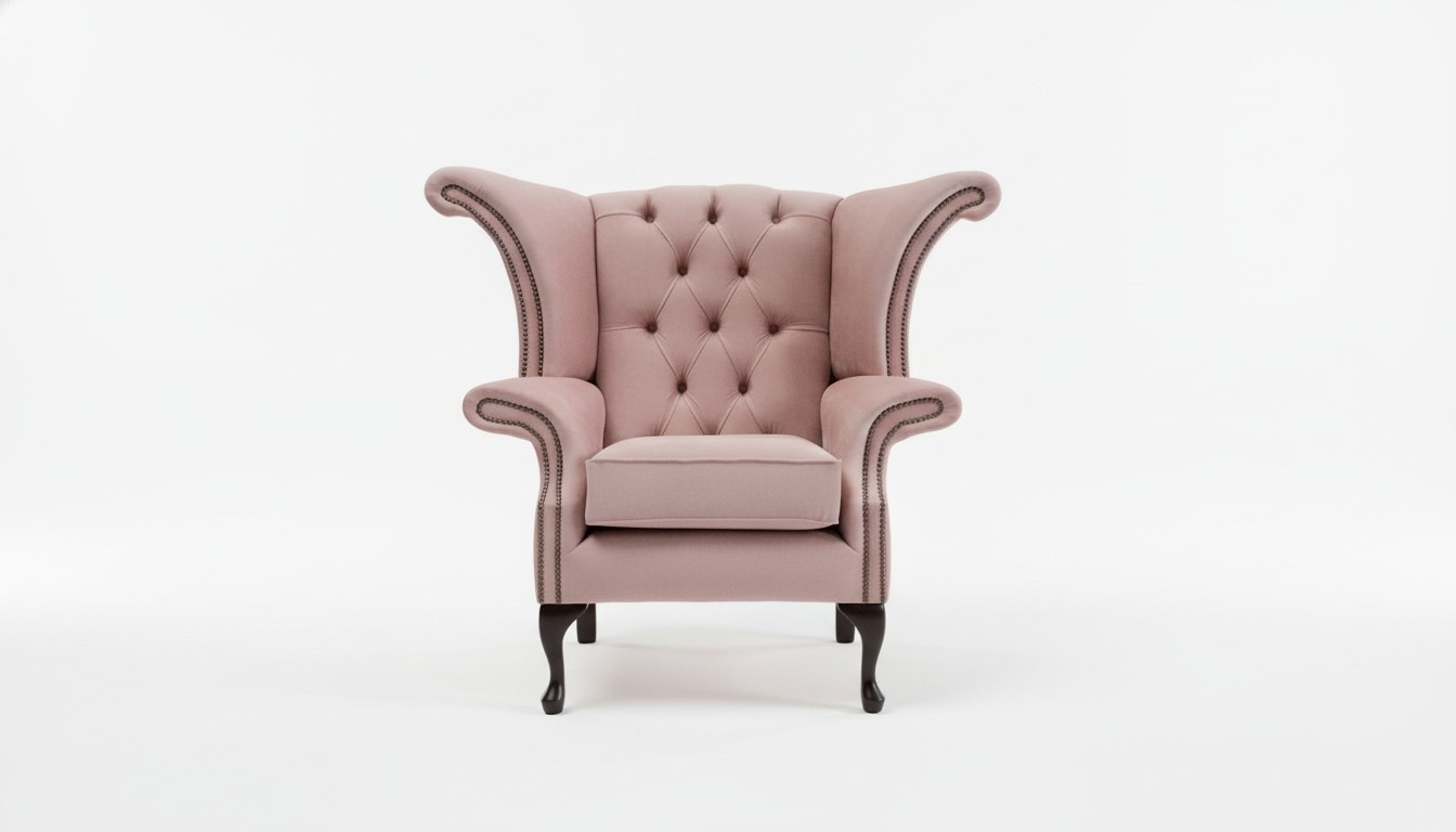 Chesterfield Textil Ohrensessel 1 Sitzer Sessel Polster Design Luxus Stoffsofas