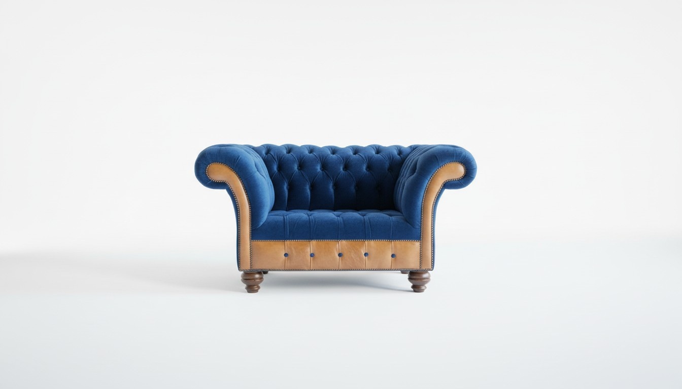 Chesterfield Textil Polster Sessel 1 Sitzer Sofas Design Luxus Stoffsofas