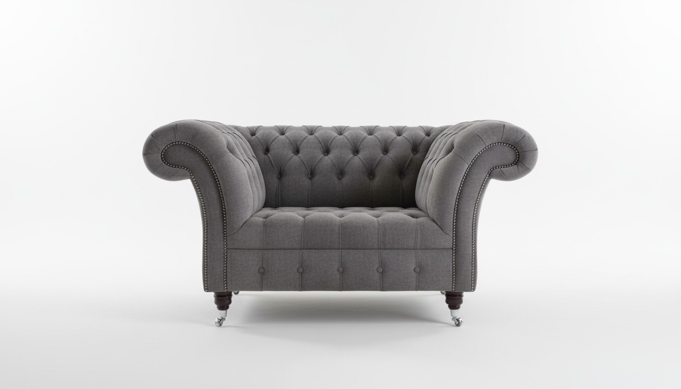 Chesterfield Textil Sessel 1 Sitzer Sofa Polster Sofas Design Luxus