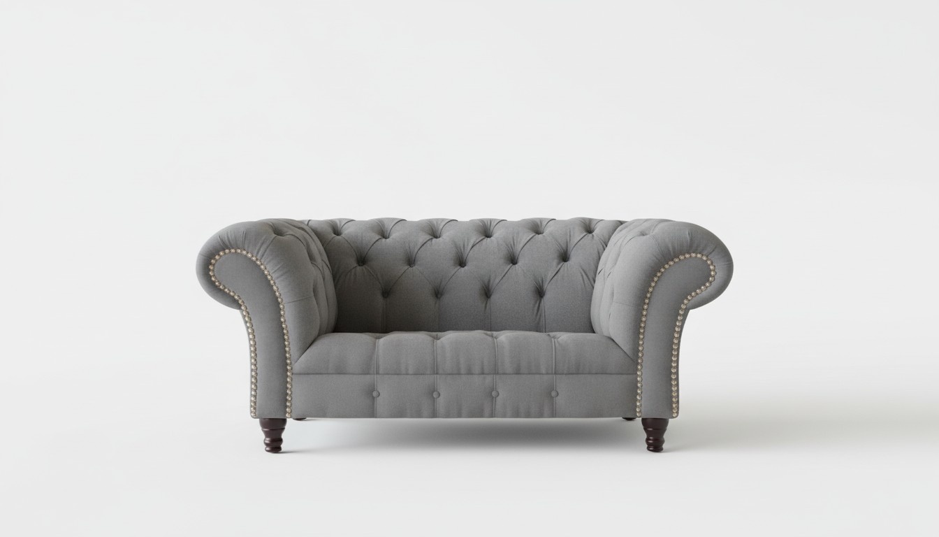 Chesterfield Textil Sofa 2-Sitzer Sofa Polster Sofas Design Luxus Stoffsofas Neu