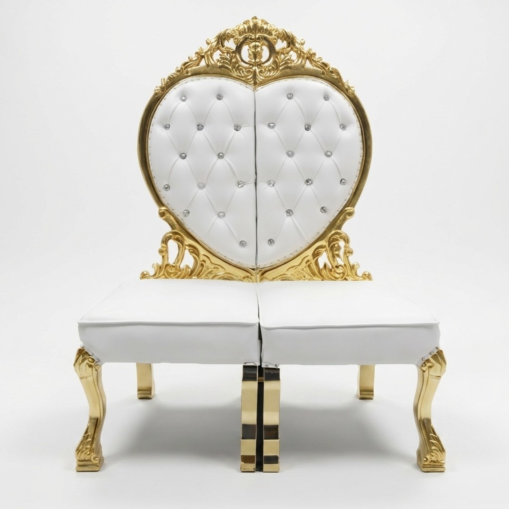 Chesterfield Thron Sessel Königlicher Polster Samt Liebe Herz Antik Stil Stühle