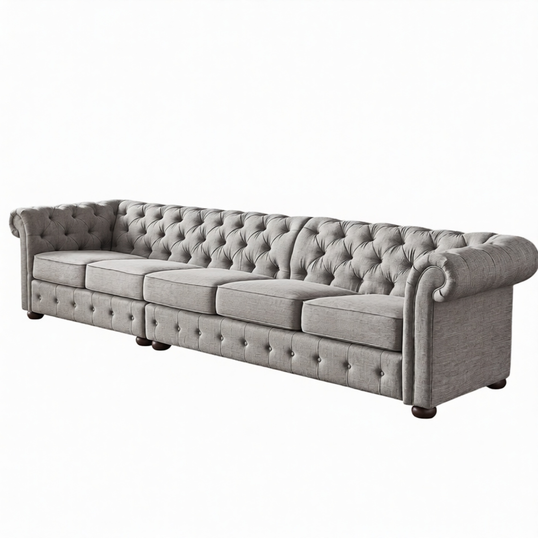 Chesterfield Wohnzimmer Polster Möbel Sofa Couch Fünfsitzer Textil