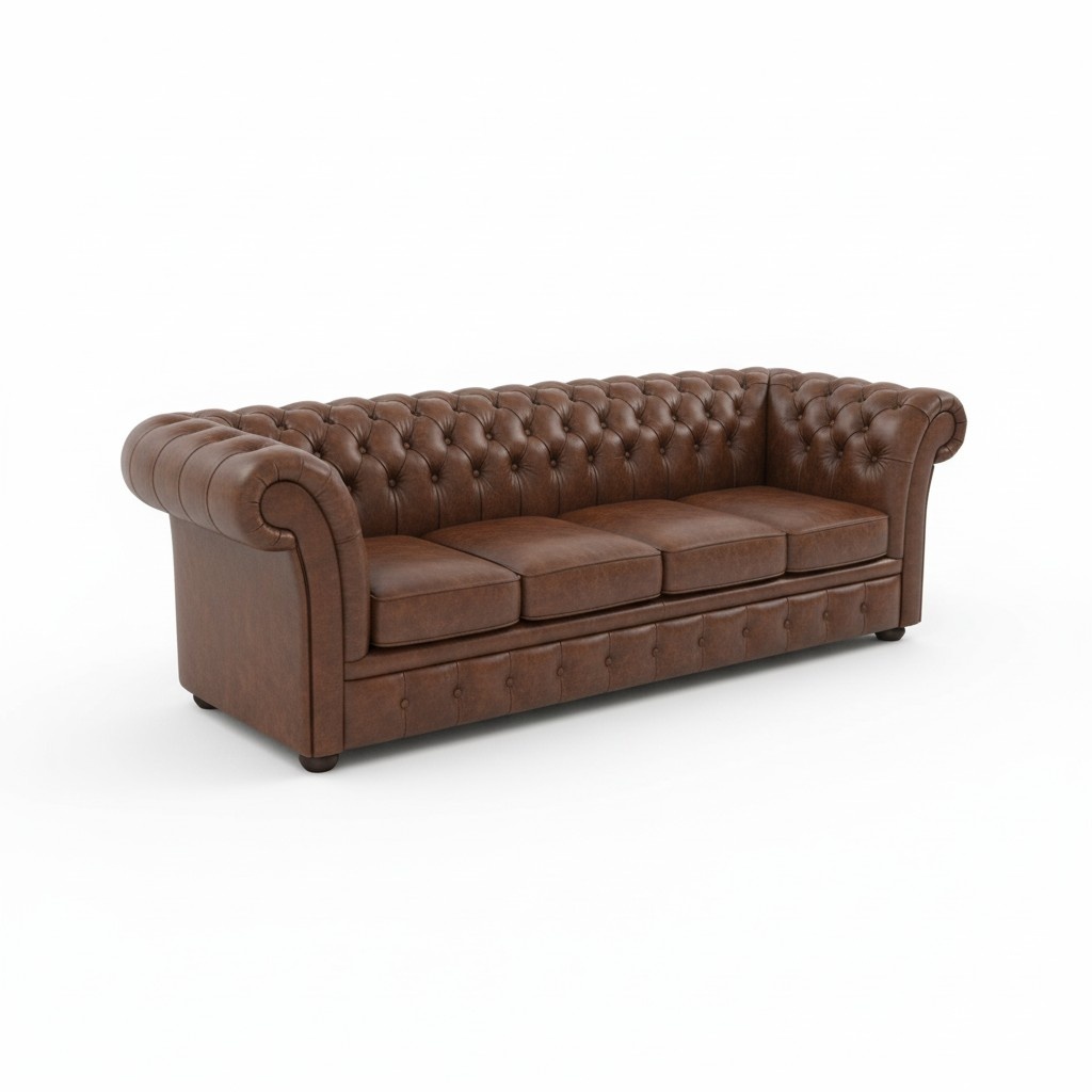 CHESTERFIELD XXL 270cm Big Sofa Couch LEDER SOFA 5-SITZER Winchester