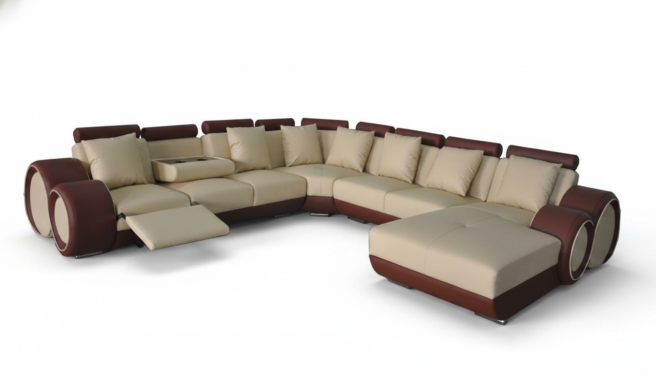 Couch Eck Sofa Leder Eck Garnitur Ecke Landschaft Polster Design Wohn