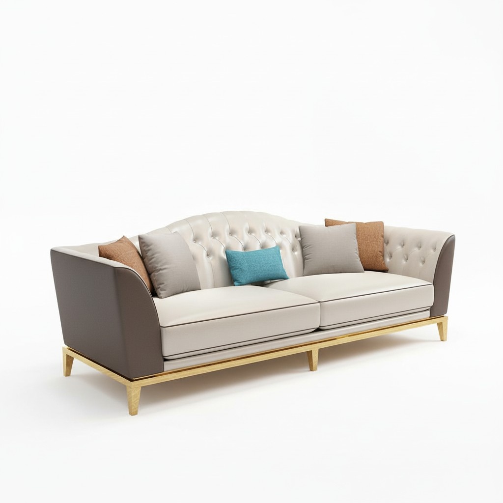 Couch Edelstahl Leder Sofa 311 Sitzer Couchen Garnitur Set Chesterfield
