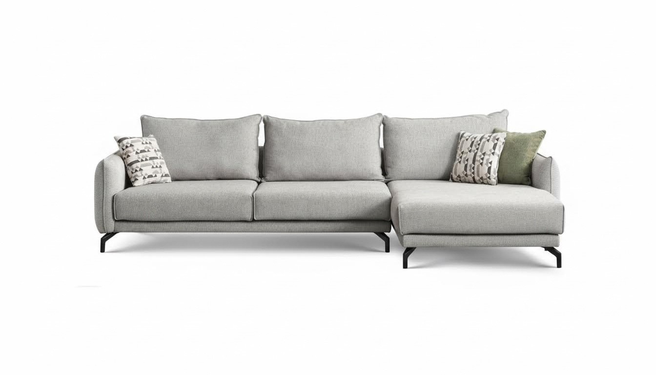 Couch L Form Ecksofa Wohnlandschaft Große Sofa Grau Modern Polstersofa