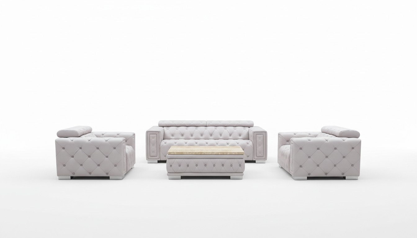 Couch Set Garnitur Polster Leder Design Chesterfield Sofagarnitur 3+2 Sitzer Neu