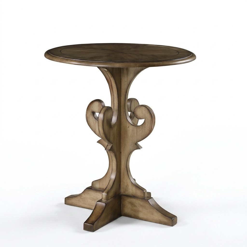 Couch Tisch Holz Sofa Rund Beistell Design Tische Landhaus Wohnzimmer