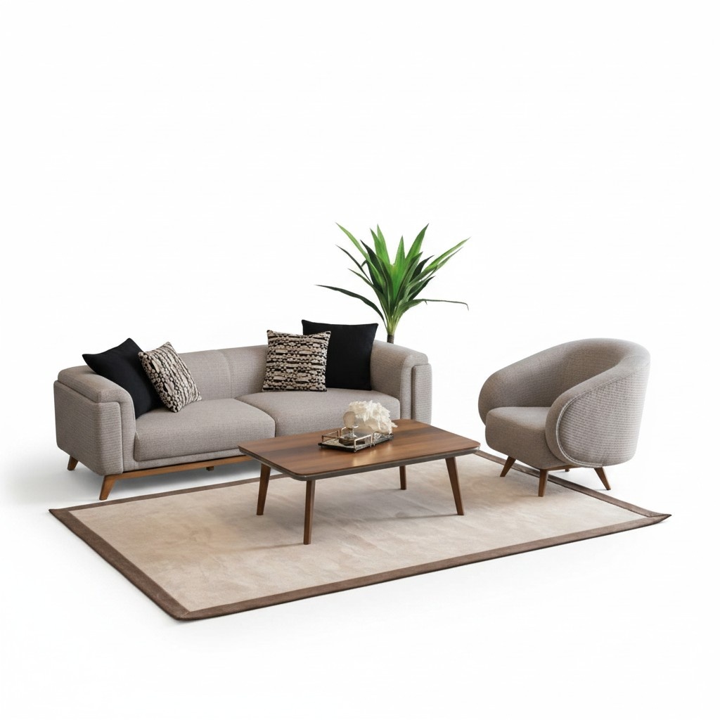 Couchgarnitur Sofa 3 Sitzer Sessel Couchtisch Polstercouch Stoffsofa