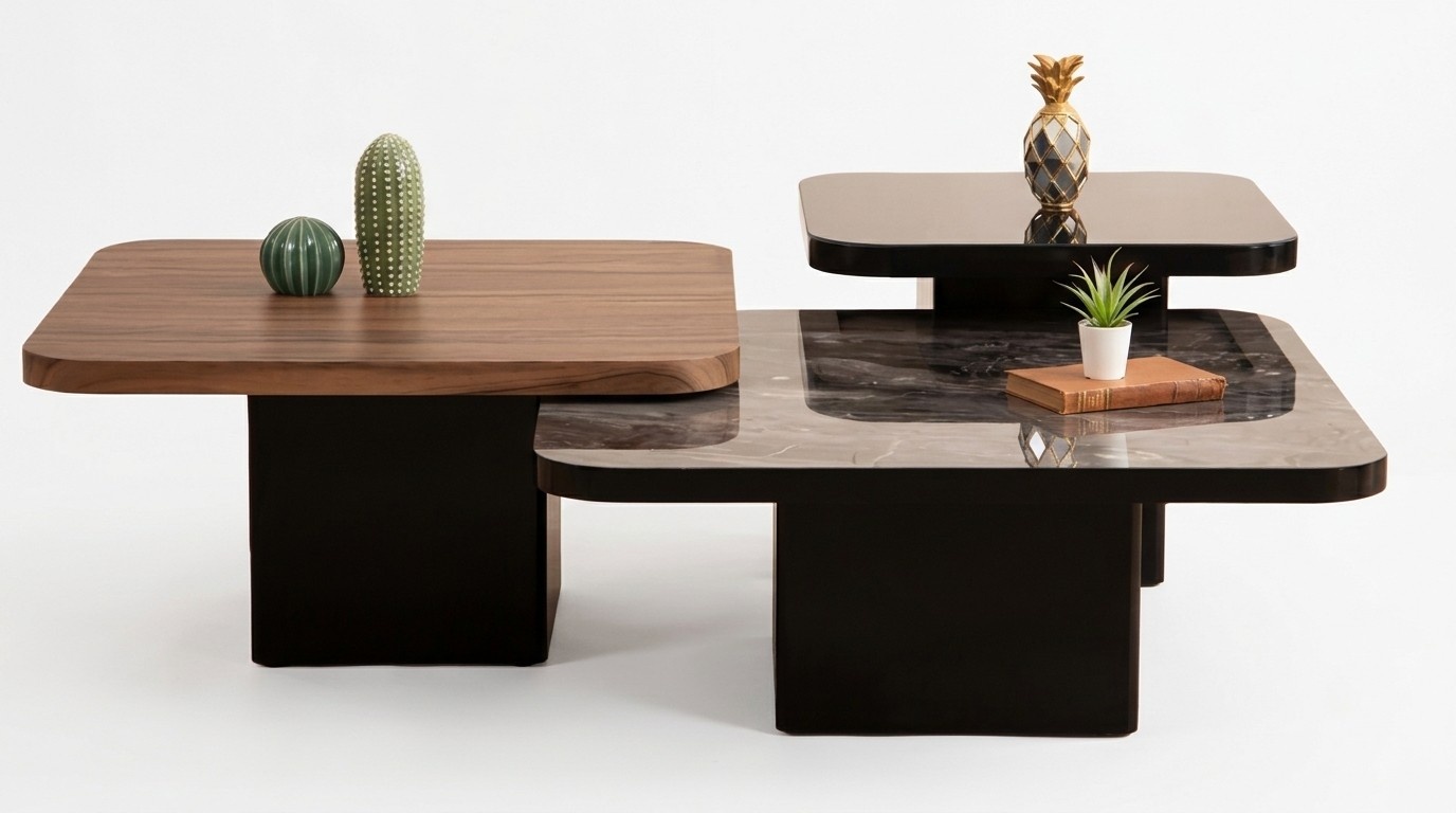 Couchtisch 3x Design Wohnzimmertisch Modern Möbel Luxus Tische 3tlg.Neu