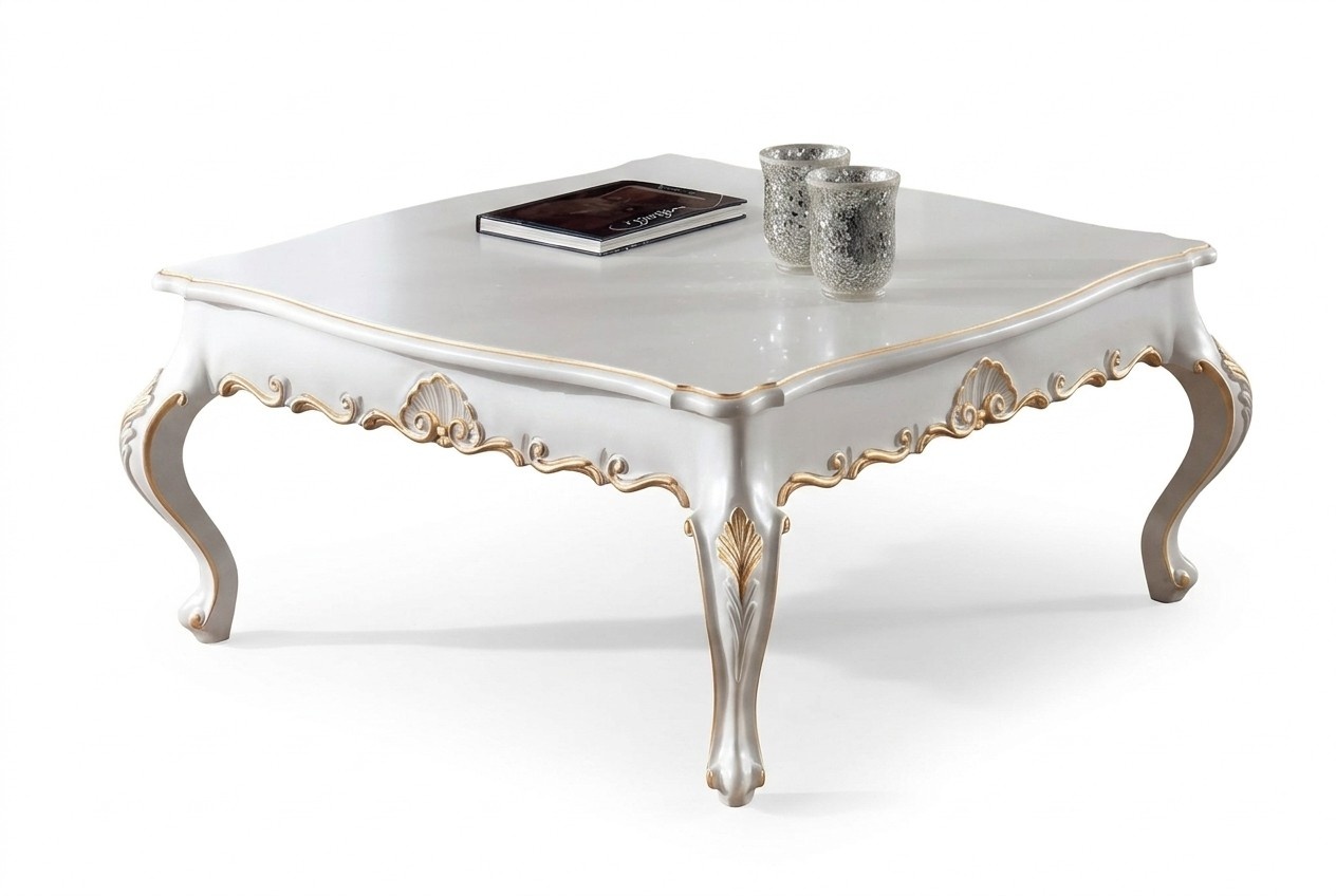 Couchtisch Beistelltisch Wohnzimmer Holz Tische Beistell Italien Stil Tisch Weiß