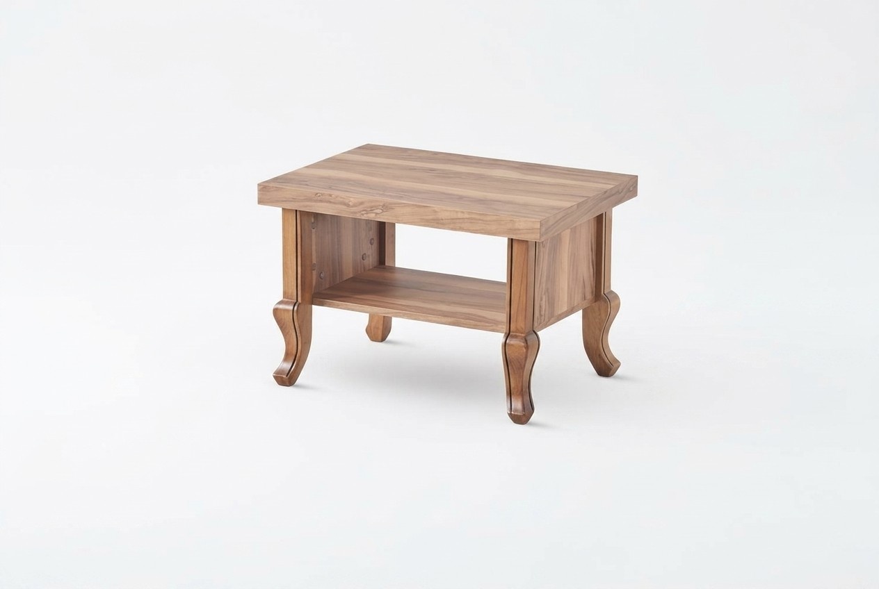 Couchtisch Braun Einlegeboden Regal Rechteckig Klassisch Holz Wohnzimmer