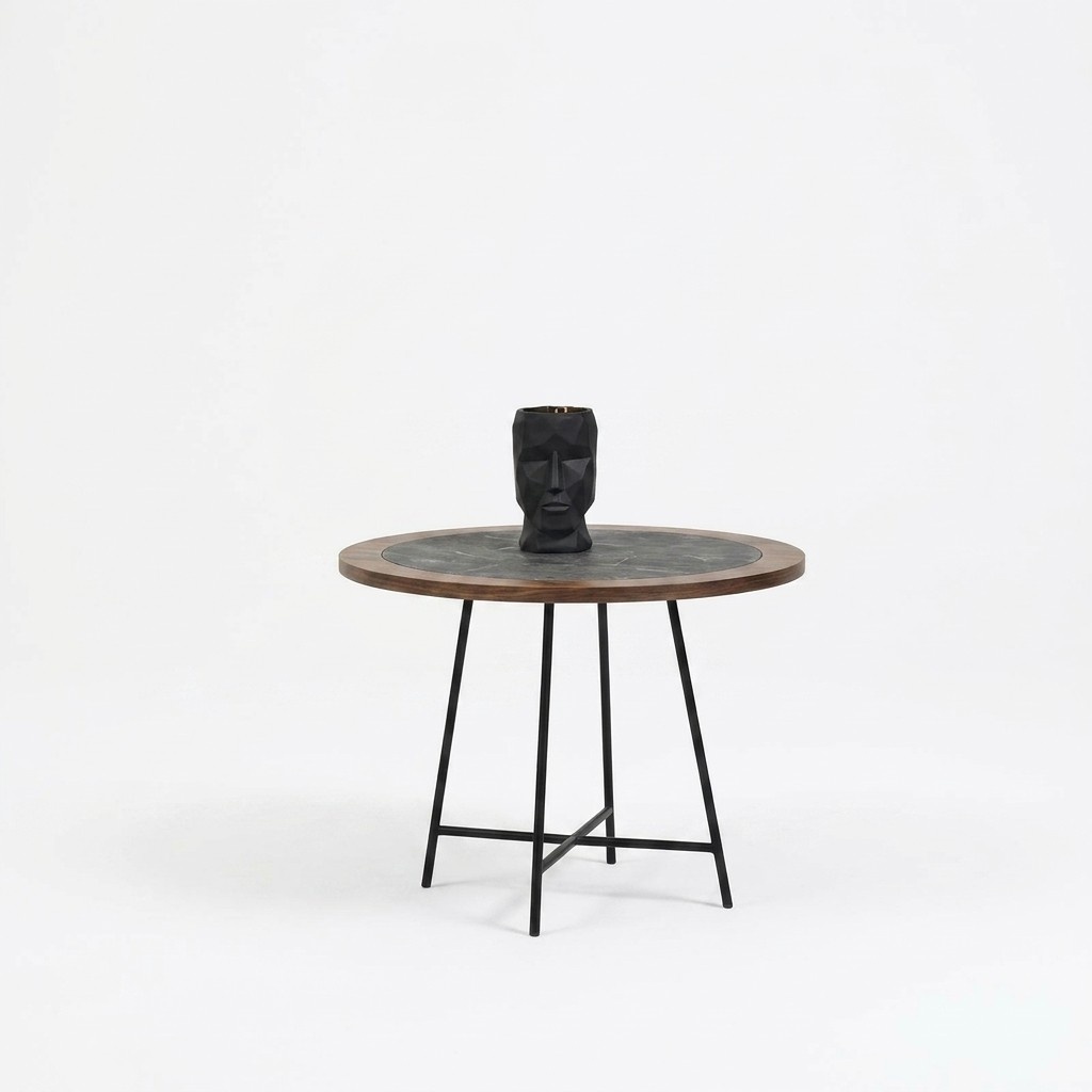Couchtisch Design Holz Rund Braun Beistell Tisch Wohnzimmer Tische Neu