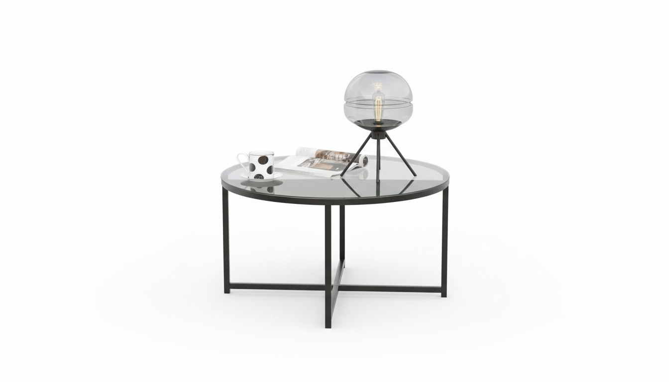 Couchtisch Luxuriöses Wohnzimmer Esszimmermöbel Glas + Metall schwarz hochwertig