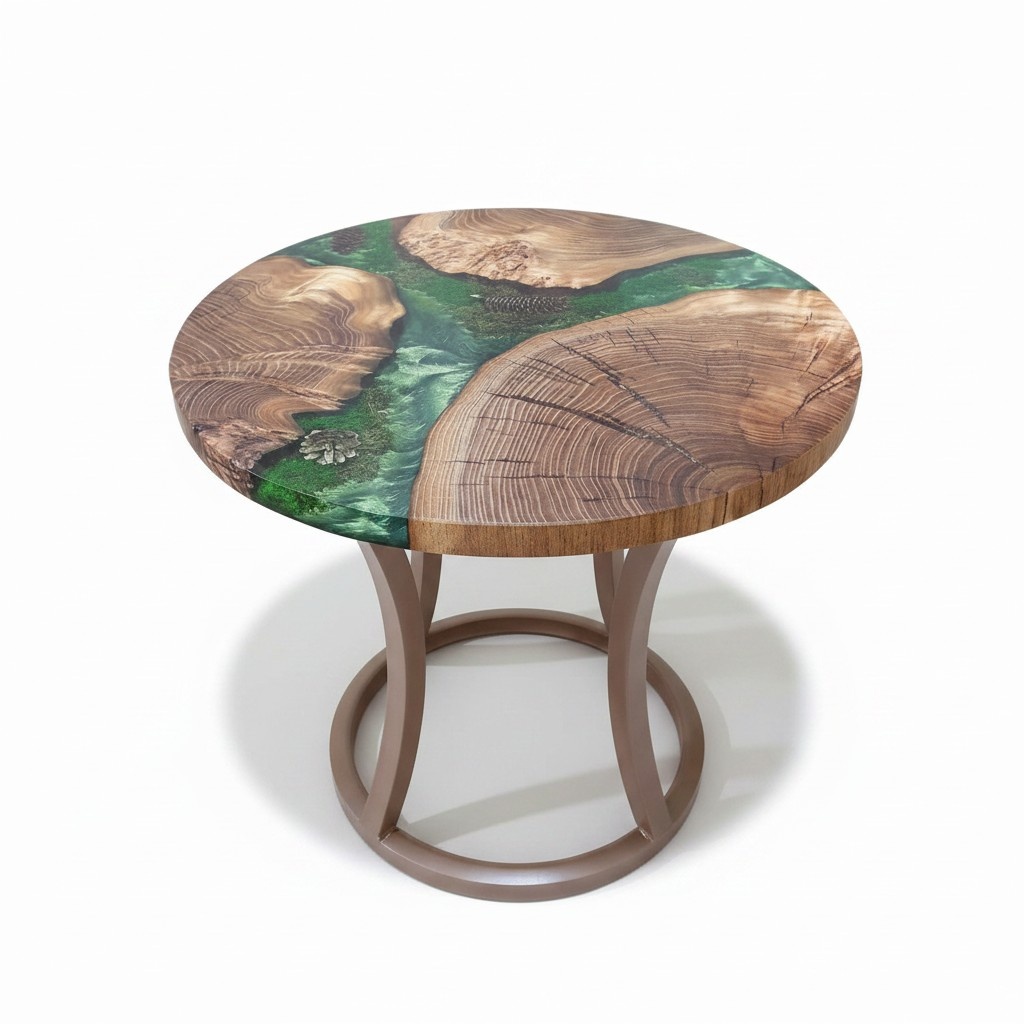 Couchtisch Luxus Design Holz Hochwertig Braun Möbel Wohnzimmer Couchtische Rund