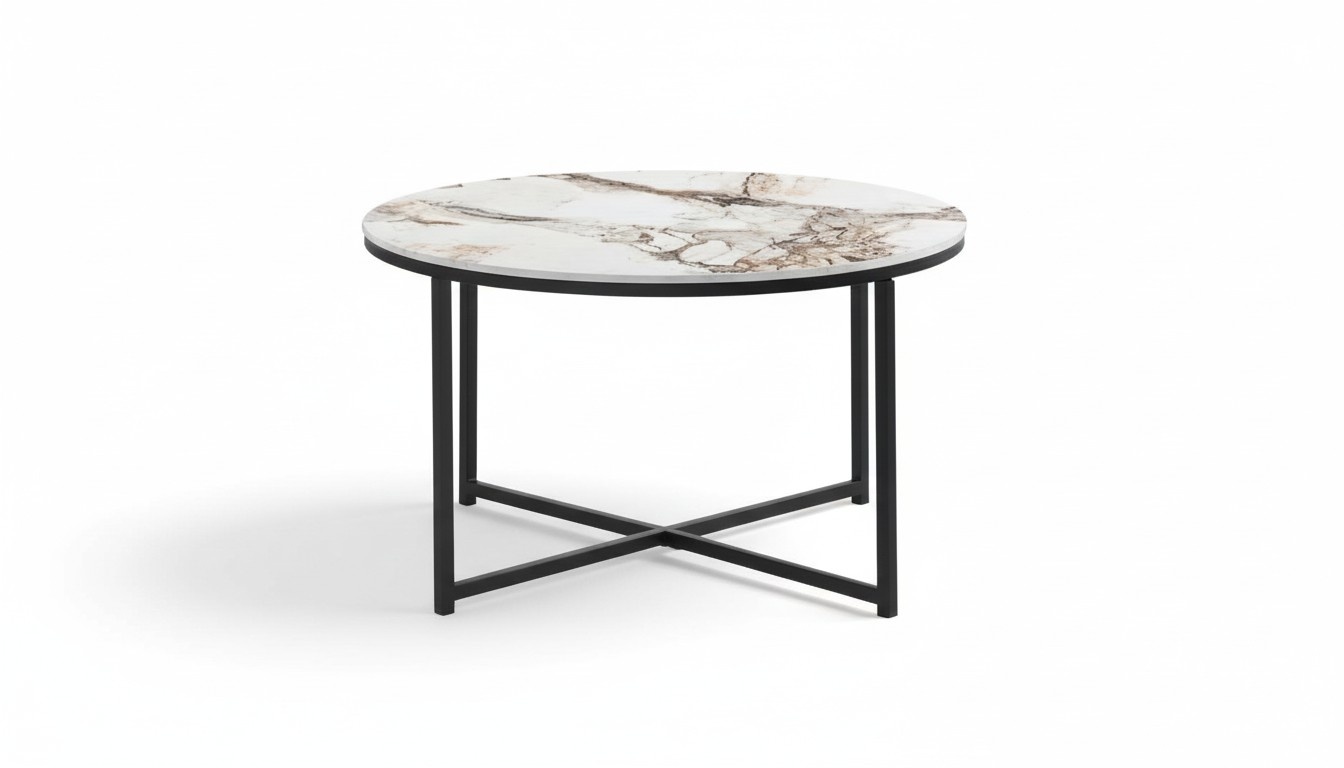 Couchtisch minimalistische Wohnzimmermöbel schwarze Metallbeine Hohe Qualität