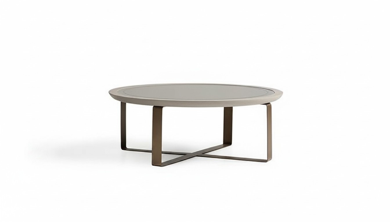 Couchtisch Modern Beistelltisch Kaffeetisch Sofatisch Beige Metall