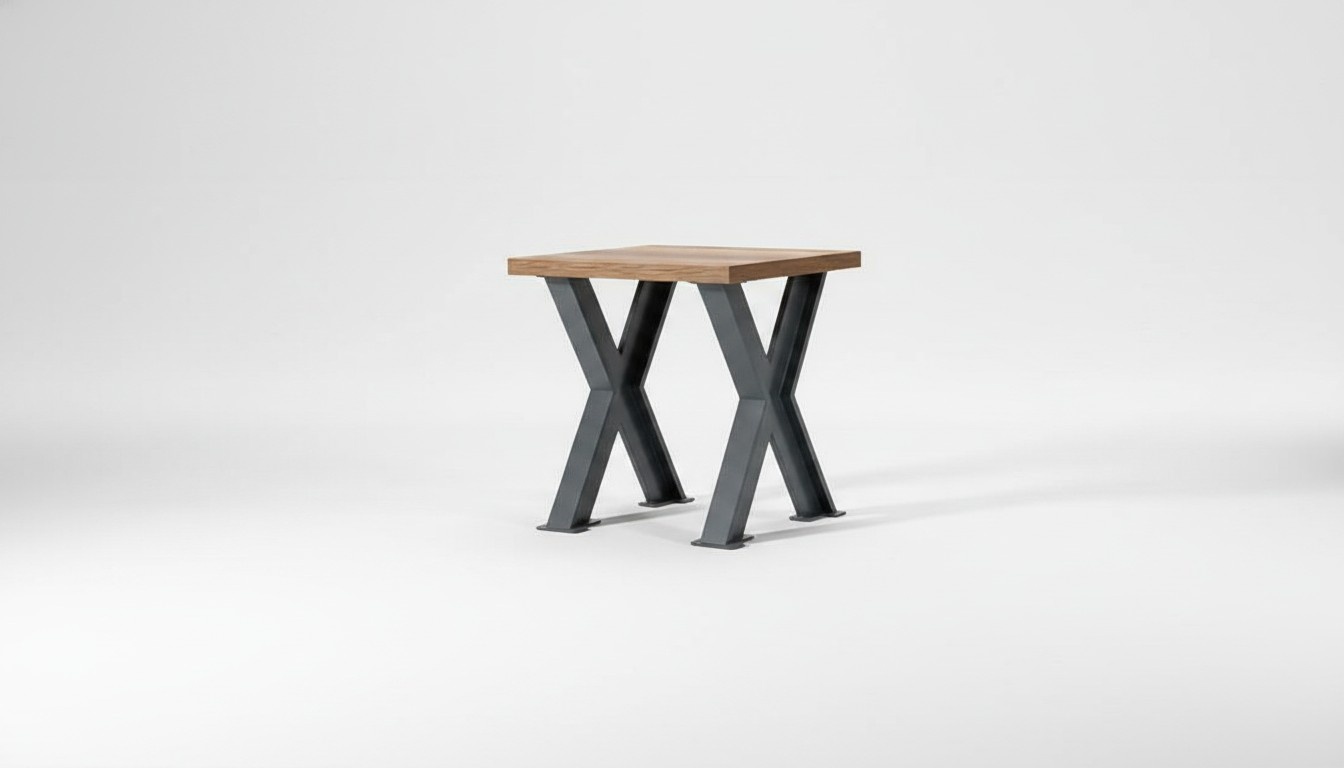 Couchtisch Quadratisch Holztisch X-Tischbeine MetallBeine Arbeitszimmer