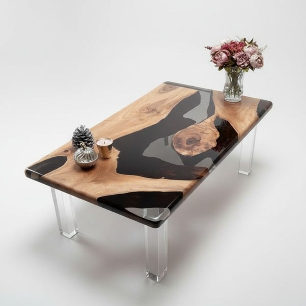 Couchtisch Rechteckig Luxus Design Holz Braun Möbel Wohnzimmer Couchtische