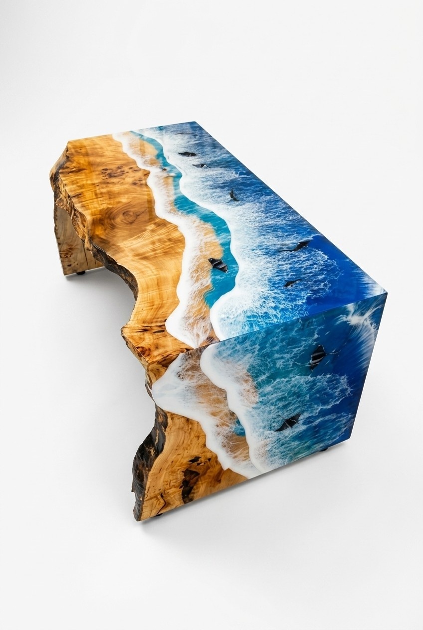 Couchtisch Rechteckig Luxus Design Holz Möbel Wohnzimmer Couchtische Blau