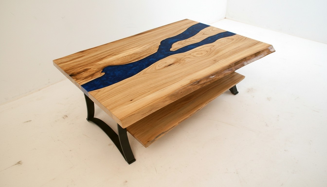 Couchtisch River Tisch Echtes Holz Flusstisch Massiv Epoxidharz Tische