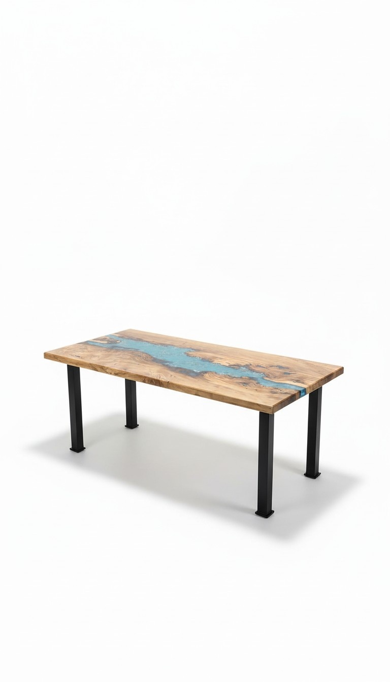 Couchtisch River Tisch Echtes Holz Flusstisch Massiv Epoxidharz Tische