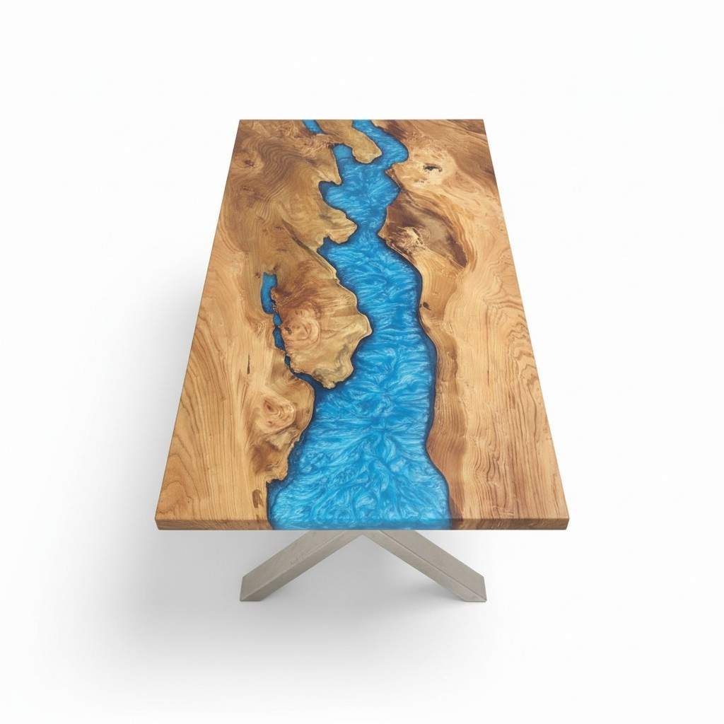 Couchtisch River Tisch Echtes Holz Flusstisch 120x90 Massive Tische