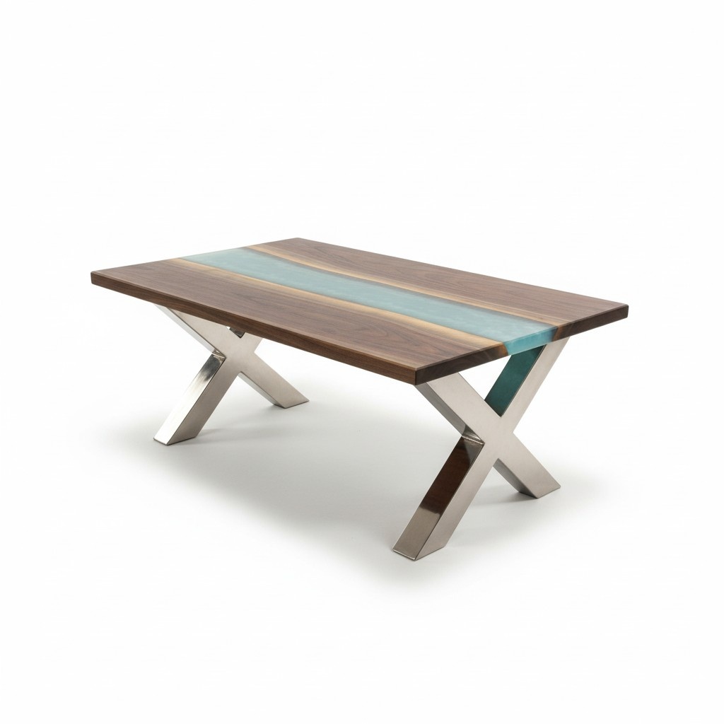 Couchtisch River Tisch Epoxidharz Massiv Tische 120x60 Flusstisch Echtes