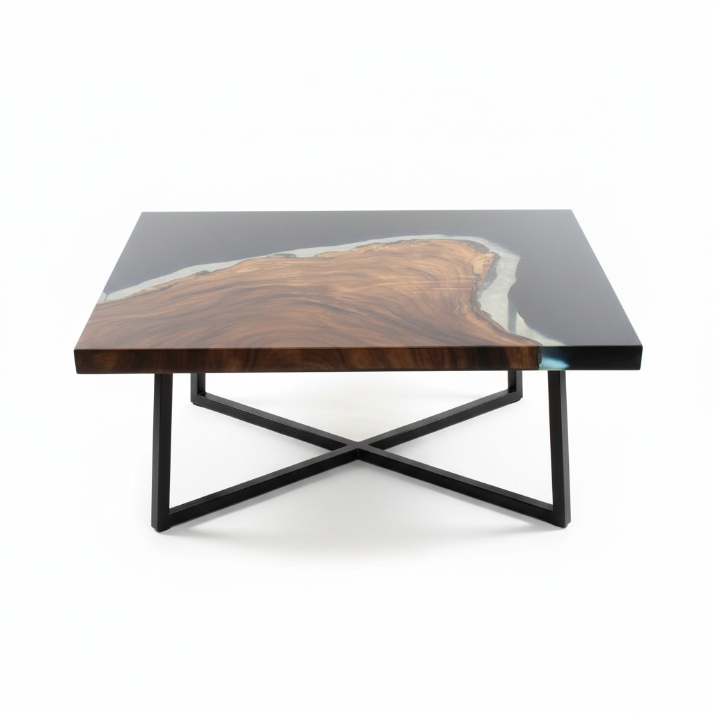 Couchtisch River Tisch Epoxidharz Massiv Tische 70x40 Flusstisch Echtes