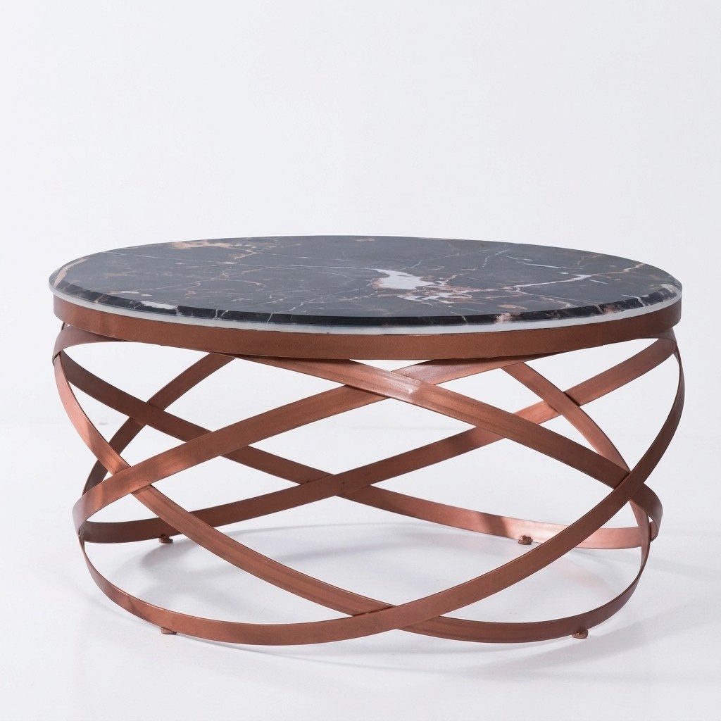 Couchtisch rund Möbel Luxus neuschwarz Modern Wohnzimmer Design braun